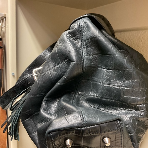 Cynthia Rowley black leather tote bag - Picture 5 of 11